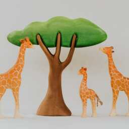 Wooden Giraffe Family, Handmade Toy, Montessori Wild Animal, Waldorf Pretend Play, Unique Christmas Gift - thumbnail 3