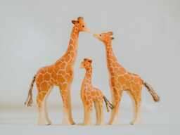 Wooden Giraffe Family, Handmade Toy, Montessori Wild Animal, Waldorf Pretend Play, Unique Christmas Gift