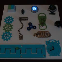 Montessori Busy Board, Toddler Activity Game, Travel Toy - thumbnail 2
