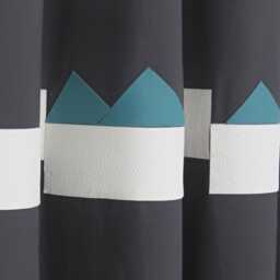 Modern Geometric Curtains - Unique Gray Teal White Contemporary Bedroom Living Room Drapes, Masculine Window Treatment, Made To Measure - thumbnail 4