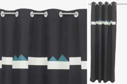 Modern Geometric Curtains - Unique Gray Teal White Contemporary Bedroom Living Room Drapes, Masculine Window Treatment, Made To Measure