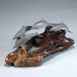 Dolphin School By John Perry 8 Inches Long Airbrushed Sculpture Figurine Decor - thumbnail 4
