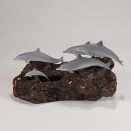 Dolphin School By John Perry 8 Inches Long Airbrushed Sculpture Figurine Decor - thumbnail 3