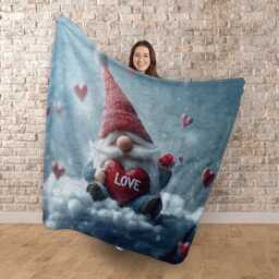 Christmas Gonk Love Heart - Fleece Blanket 150cm X - thumbnail 1
