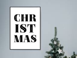 Christmas Bold Festive Fall Holidays - Wall Print Gift Bespoke Poster A5 A4 A3 Framed - thumbnail 1