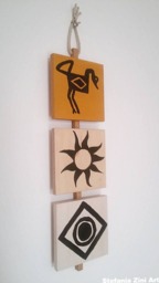 Hand-Decorated Wooden Picture No. 10 From The Quadri A Quadretti Series. Original Art & Craftsmanship, Decoration For Your Home Gift Idea - thumbnail 1