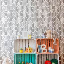 Arrow Wall Stencil Geometric Pattern Wallpaper Look Easy Home Decor Reusable Diy Wall Decor #s016 - thumbnail 3