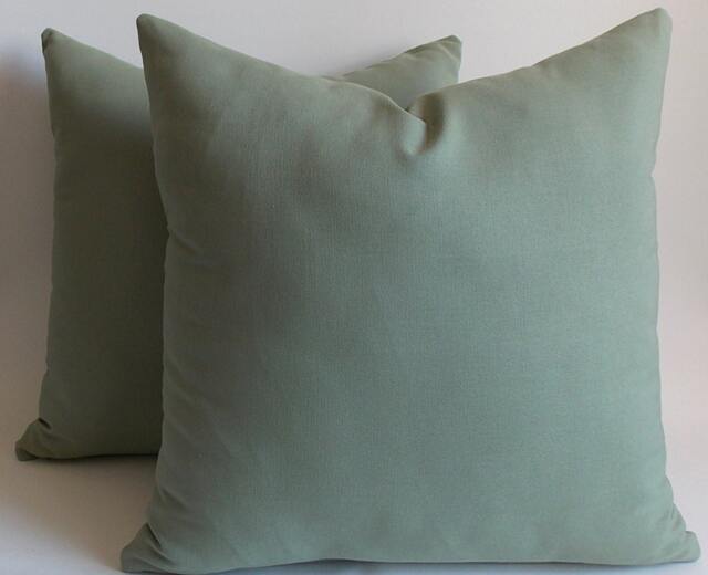 Almond Green Throw Pillow Cover Set Cotton Canvas Blend, 18x18 - image 1