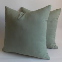 Almond Green Throw Pillow Cover Set Cotton Canvas Blend, 18x18 - thumbnail 3