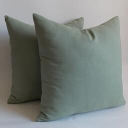 Almond Green Throw Pillow Cover Set Cotton Canvas Blend, 18x18 - thumbnail 4