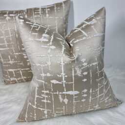 Luxury Champagne Gold Cushion Cover Modern Home Decor Lustrous For Chair Sofa & Bed Pillow Designer Handmade - thumbnail 1