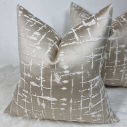 Luxury Champagne Gold Cushion Cover Modern Home Decor Lustrous For Chair Sofa & Bed Pillow Designer Handmade - thumbnail 3