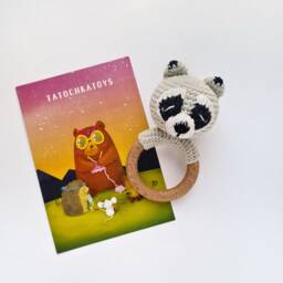 Woodland Animal Baby Toy Gift For Forest Shower Bear Mouse Rat Owl Dog Raccoon Deer Fox Rattle - thumbnail 3