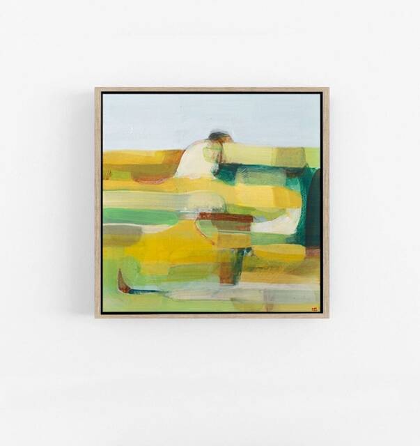 Small Abstract Landscape Painting Expressionist Acrylic Art - 12x12 - image 1