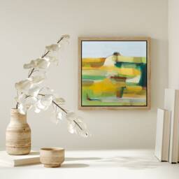 Small Abstract Landscape Painting Expressionist Acrylic Art - 12x12 - thumbnail 2