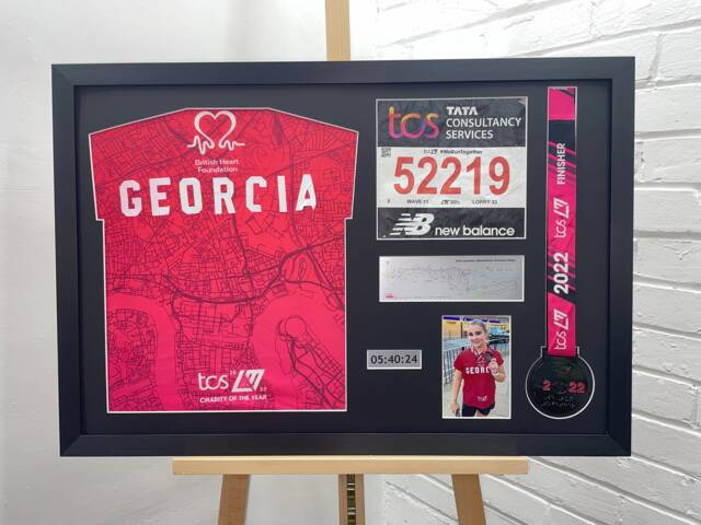 London Marathon 2024 Medal Display Frame Bib, T-Shirt & Photo - image 1