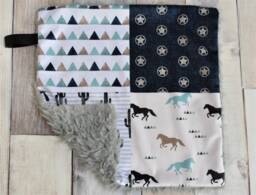 Cowboy Lovey - Mini Baby Blanket Western Horse Gift Security - thumbnail 1