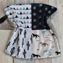 Cowboy Lovey - Mini Baby Blanket Western Horse Gift Security - thumbnail 2