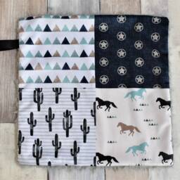 Cowboy Lovey - Mini Baby Blanket Western Horse Gift Security - thumbnail 3