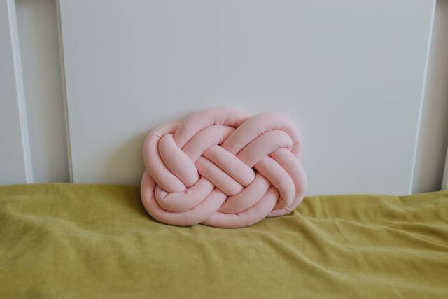Decorative Pink Knot Pillow Knot Cushion Modern Coach Trendy Handmade Kids Room Decor - image 1