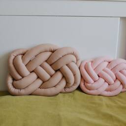 Decorative Pink Knot Pillow Knot Cushion Modern Coach Trendy Handmade Kids Room Decor - thumbnail 3