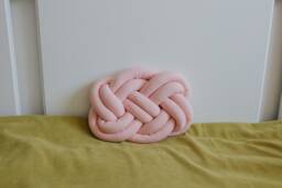 Decorative Pink Knot Pillow Knot Cushion Modern Coach Trendy Handmade Kids Room Decor - thumbnail 1