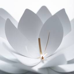 Oversized Lotus Wall Clock, Modern Home Decor, Functional Art - thumbnail 2