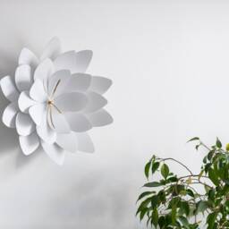 Oversized Lotus Wall Clock, Modern Home Decor, Functional Art - thumbnail 3