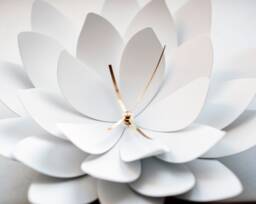 Oversized Lotus Wall Clock, Modern Home Decor, Functional Art - thumbnail 1
