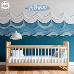 Personalised Surfboard Name Sign - Laser Cut Wooden Wall Art Nursery Decor Bedroom/ Bar/ Decoration - thumbnail 3