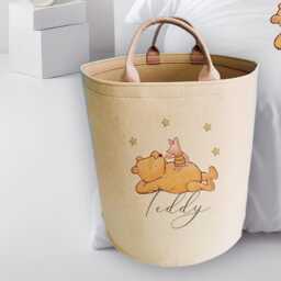 Personalised Pooh Bear Duvet Set Toy Basket, Microfibre Kids Bedding With Cushion - thumbnail 2