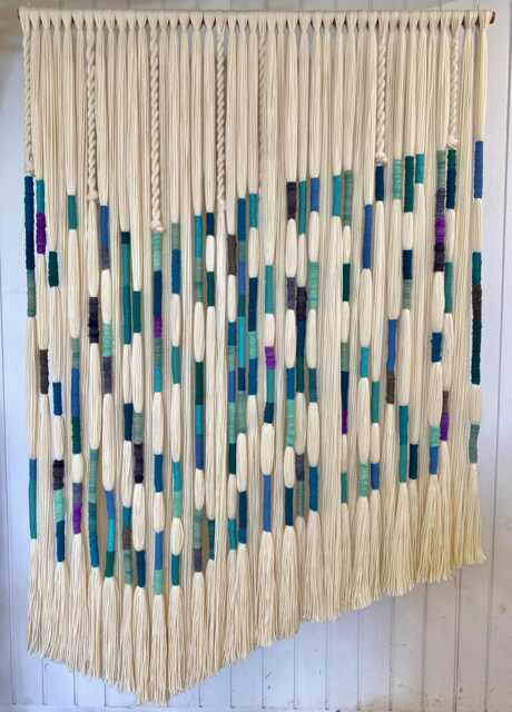 "Wall Hanging - Soft Texture Modern Macrame Contemporary Textile. ""Telar En Azul"", 71" - image 1