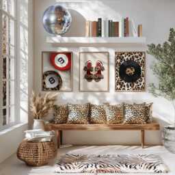 8 Balls Red Leopard Wall Art Poster Stiletto Heels Vintage Cheetah Designer Prints Shoes Coquette Bows Preppy Trendy Luxury Vogue Vinyl - thumbnail 2