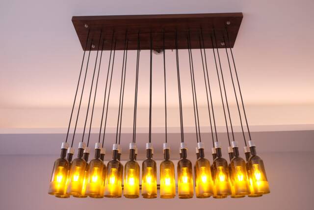 Wine Bottle Light Fixture Chandelier Lighting - Hanging Lights For Home Hotels Bars Restaurant - image 1