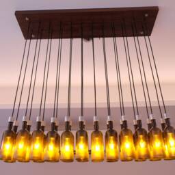 Wine Bottle Light Fixture Chandelier Lighting - Hanging Lights For Home Hotels Bars Restaurant - thumbnail 4