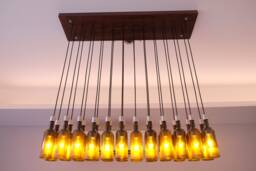 Wine Bottle Light Fixture Chandelier Lighting - Hanging Lights For Home Hotels Bars Restaurant - thumbnail 1
