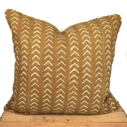 "African Mud Cloth Pillow, Brown, Tan, 18 Inch Square, 12""x20" - thumbnail 2