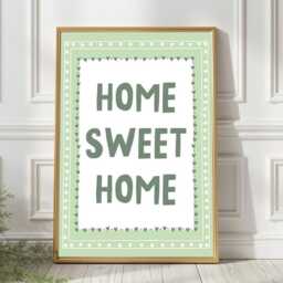 Home Sweet Art Print Green Entryway Wall Decor - thumbnail 3