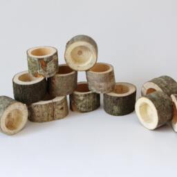 10 Mix Rustic Wood Tealight Holder, Natural Gift Candle Holder Home Decor, Wedding Decorations - thumbnail 3