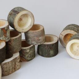 10 Mix Rustic Wood Tealight Holder, Natural Gift Candle Holder Home Decor, Wedding Decorations - thumbnail 2