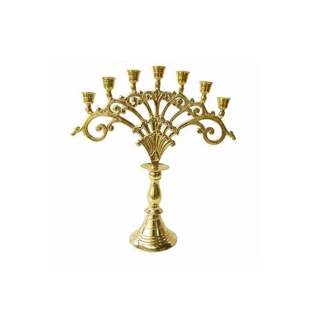 Brass Candle Holder 7 Arms, Fan Sticks, Candelabra, Antique Holder, Candlesticks, Stand