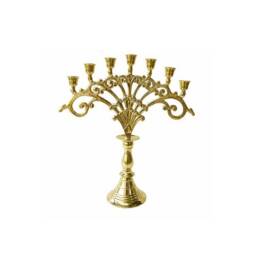 Brass Candle Holder 7 Arms, Fan Sticks, Candelabra, Antique Holder, Candlesticks, Stand - thumbnail 1