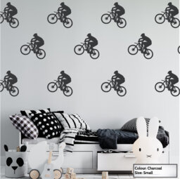 Mountain Bike Jump, Vinyl Wall Art, Decal, Sticker, Transfer, Mural, Removable, Decoration, Decor, Interior, Exterior, Full Wall, 0491 - thumbnail 1