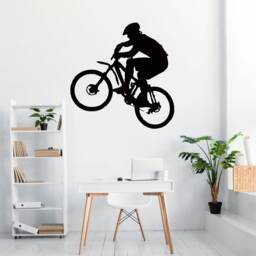 Mountain Bike Jump, Vinyl Wall Art, Decal, Sticker, Transfer, Mural, Removable, Decoration, Decor, Interior, Exterior, Full Wall, 0491 - thumbnail 2