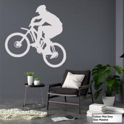 Mountain Bike Jump, Vinyl Wall Art, Decal, Sticker, Transfer, Mural, Removable, Decoration, Decor, Interior, Exterior, Full Wall, 0491 - thumbnail 3