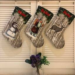 Personalized Large Crystal Velvet Monogrammed Christmas Stockings Holidays Decoration Stockings-Gift Collection Bag Ornaments