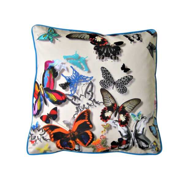 Christian Lacroix Butterfly Parade Cushion Cover Light Grey Cotton Throw Pillow - image 1