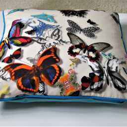 Christian Lacroix Butterfly Parade Cushion Cover Light Grey Cotton Throw Pillow - thumbnail 2
