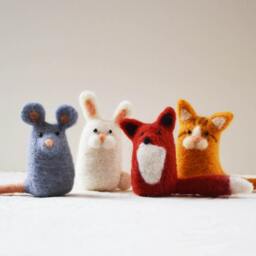 Bunnykitts, Needle Felted Bunny Rabbit Wool Fiber Sculpture - thumbnail 3