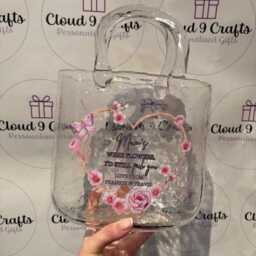 Personalised Handbag-Shaped Glass Vase, Custom Best Friend Birthday, Mother's Day Gift, Mum, Grandma, Nan, 50Th, 60Th, 70Th, Thoughtful Gift - thumbnail 3